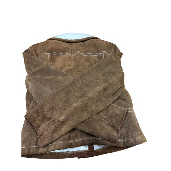 SUEDE VTG 4 Snap Up Coat Womens SZ XS/S Faux Shearling Western Beth Dutton - Picture 16 of 16